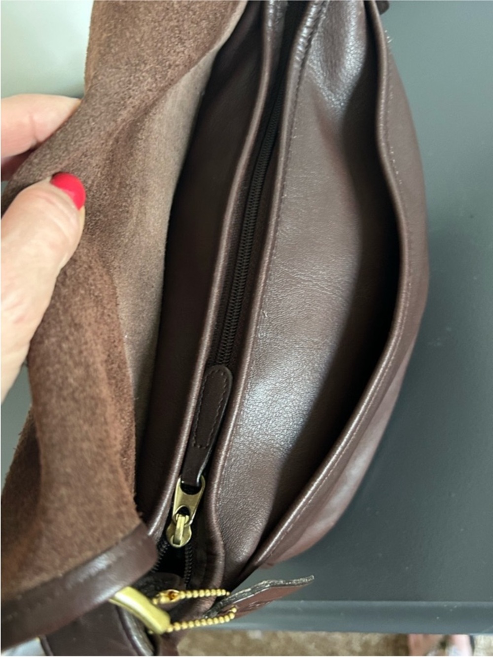 Coach Vintage Brown Leather Flap Shoulder Bag NYC Glove Tanned Leather Structure - Picture 11 of 16